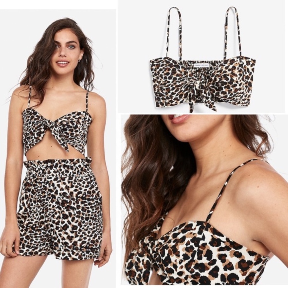 EXPRESS x ROCKY BARNES leopard tie top